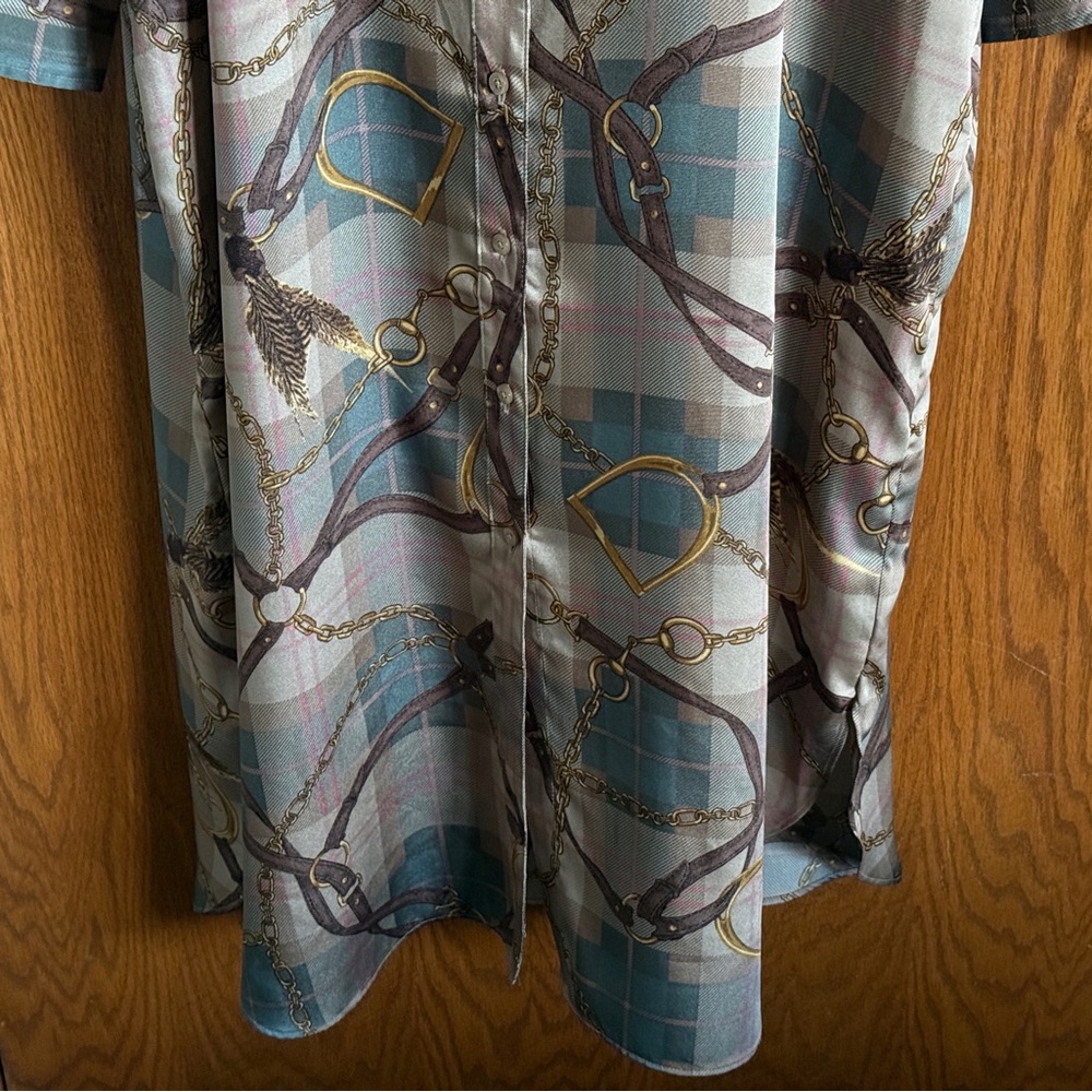 Lauren Ralph Lauren Plaid Midi Dress - Blue and Brown - Picture 5 of 16